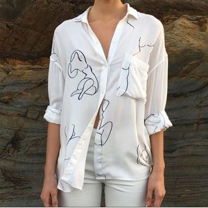 Paloma wool body button up top